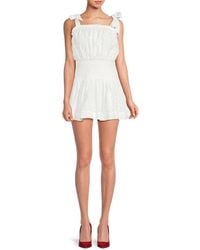 Ramy Brook - Laurel Smocked Cotton Minidress - Lyst