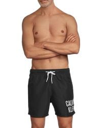 Calvin Klein - Logo-Print Drawstring Swim Shorts - Lyst
