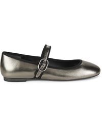 Stuart Weitzman - Alice Metallic Leather Mary Jane Ballet Flats - Lyst