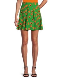 KENZO - Floral Fit & Flare Mini Skirt - Lyst
