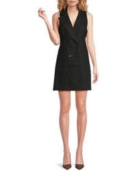 Alice + Olivia - Sleeveless Linen-Blend Blazer Minidress - Lyst