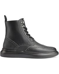 Karl Lagerfeld - Wingtip Leather Ankle Boots - Lyst