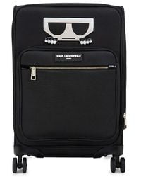 Karl Lagerfeld 20-inch Logo Spinner Suitcase - Black