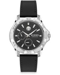 Versus - Dtla 46mm Stainless Steel & Leather Strap Chrono Watch - Lyst