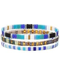 Eye Candy LA - Luxe Scarlett 3-Piece Goldplated & Cubic Zirconia Stretch Bracelet Set - Lyst