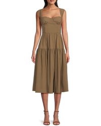 WeWoreWhat - Linen Blend Midi Dress - Lyst