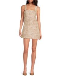 Lea & Viola - Tweed Button-Front Minidress - Lyst