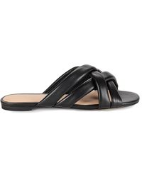Stuart Weitzman - Crisscross Leather Flat Sandals - Lyst