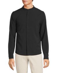 Kenneth Cole - Solid Band Collar Shirt - Lyst