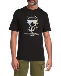 Karl Lagerfeld - Faded Karl Character Graphic Cotton T-Shirt - Lyst