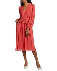 Kobi Halperin - Tatum Tie-Waist Pleated Midi-Dress - Lyst