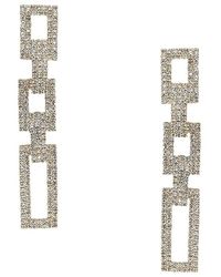 Ettika - Crystal Rectangle Chain Link 18k Gold Plated Earrings - Lyst