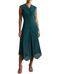 Reiss - Lyra Ruched Mesh Midi-Dress - Lyst