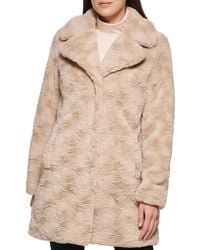 Kenneth Cole - Textured Faux Fur Coat - Lyst