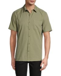 Kenneth Cole - Seersucker Textured Short-Sleeve Shirt - Lyst