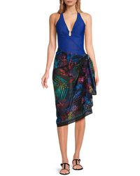 Miraclesuit - Leaf Print Coverup Sarong - Lyst