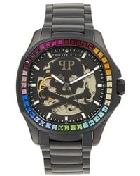 Philipp Plein - $keleton $pectre 42mm Black Ip Stainless Steel & Preciosa Crystals Automatic Bracelet Watch - Lyst