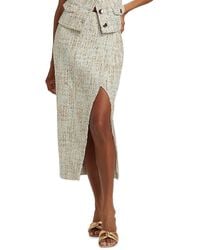 Toccin - Kate Tweed Button Wrap Skirt - Lyst