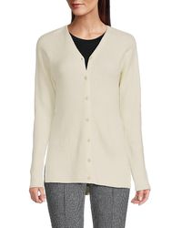 Theory - Rib-knit Wool & Cashmere Cardigan - Lyst