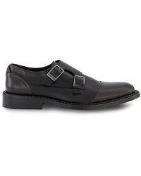 Karl Lagerfeld - Label Leather Double Monk Strap Shoes - Lyst