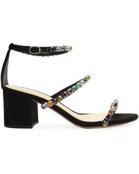 Alexandre Birman - Alexa Crystals Embellished Suede Sandals - Lyst