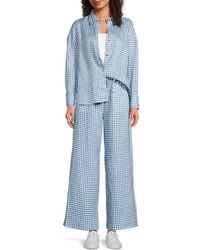 Saks Fifth Avenue - Gingham 100% Linen Drawstring Pants - Lyst