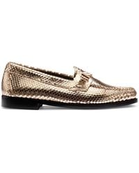 G.H. Bass & Co. - G. H. Bass Lilianna Keeper Weejun Snakeskin Embossed Leather Loafers - Lyst