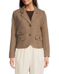 Wdny - Wool-Blend Button-Front Blazer - Lyst