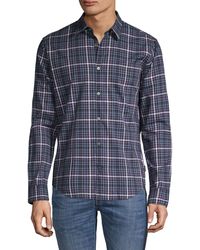 John Varvatos Checkered Long-sleeve Shirt - Blue