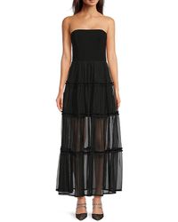 French Connection - Whisper Tiered Strapless Maxi Dress - Lyst