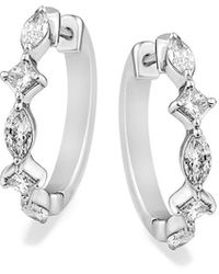 Saks Fifth Avenue - 14k White Gold & 1 Tcw Lab Grown Diamond Hoop Earrings - Lyst