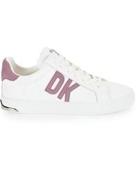 DKNY - Abeni Logo Leather Sneakers - Lyst