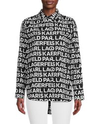 Karl Lagerfeld - Logo Drop Shoulder Shirt - Lyst
