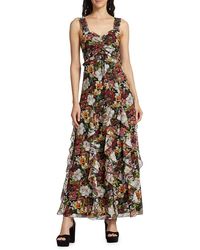 Alice + Olivia - Rue Floral Ruffle Maxi Dress - Lyst