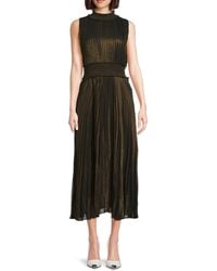 Nanette Lepore - Smocked Waist Pleated Midi Dress - Lyst