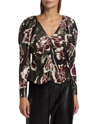 Tanya Taylor - Cameron Shimmer Floral Top - Lyst