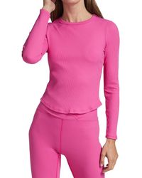 Year Of Ours Ribbed Long Sleeve Top - Pink