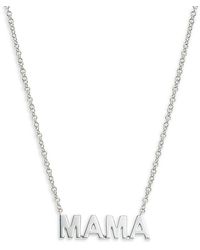 EF Collection - 14k White Gold Mini Mama Pendant Necklace - Lyst