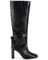 Croc Embossed Knee High Boots for Women - Up to 75% off | Lyst