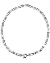Gabi Rielle - Bejeweled Sterling Silver Plated Paperclip Necklace - Lyst