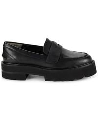 Stuart Weitzman - Leather Penny Loafers - Lyst