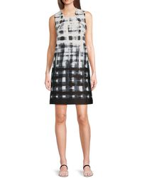 Calvin Klein - Brushed Plaid Sleeveless A-Line Minidress - Lyst