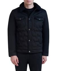 Karl Lagerfeld - Quilted Faux Fur Trim Trucker Jacket - Lyst