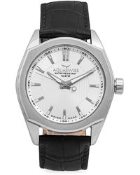 Aquaswiss - 42mm Stainless Steel & Leather Strap Watch - Lyst