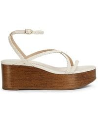 Stuart Weitzman - 60Mm Wovette Woven Leather Wedges - Lyst