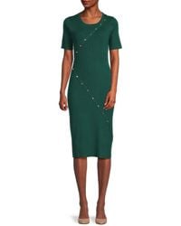 Karl Lagerfeld - Knit Button-Detail Midi-Dress - Lyst