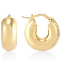 Saks Fifth Avenue - 18K Goldplated Sterling Chunky Hoop Earrings - Lyst