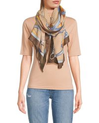 La Fiorentina - Chain Print Satin Scarf - Lyst