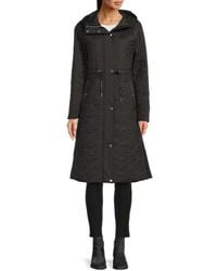 Karl Lagerfeld - Longline Hood Quilted Coat - Lyst