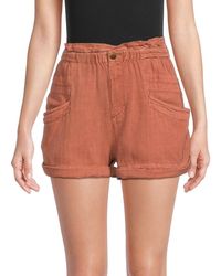 Free People - Topanga Linen Cotton Blend Shorts - Lyst